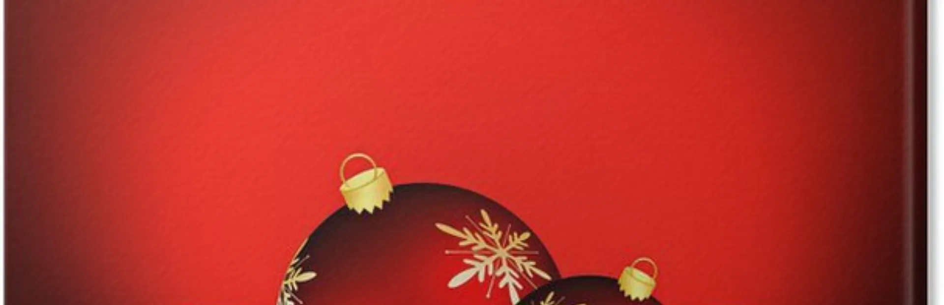 Canvas kerst achtergrond met een afbeelding van rode kerstballen