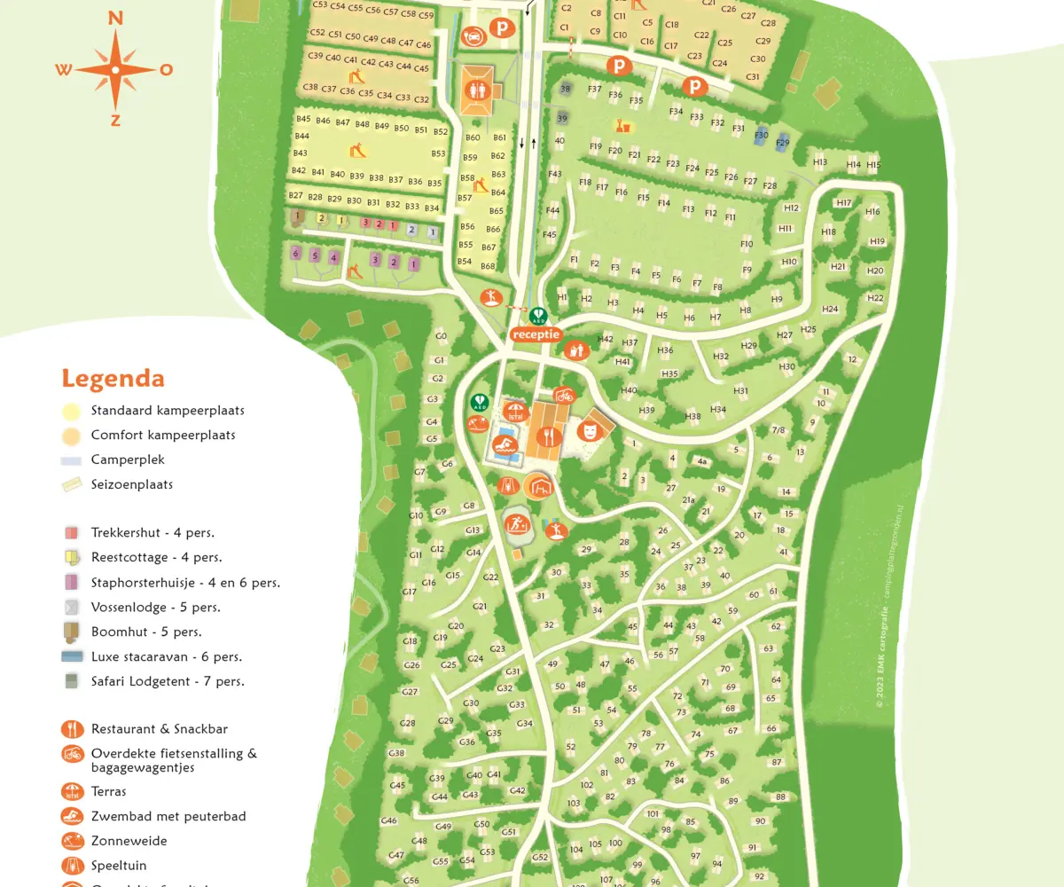 Plattegrond Camping De Vossenburcht 2e A3