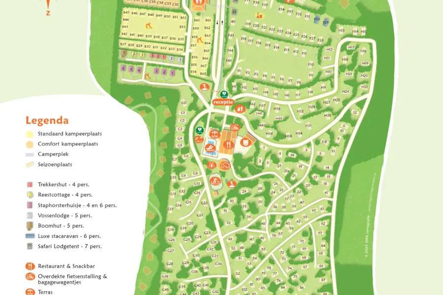 Plattegrond Camping De Vossenburcht 2e A3